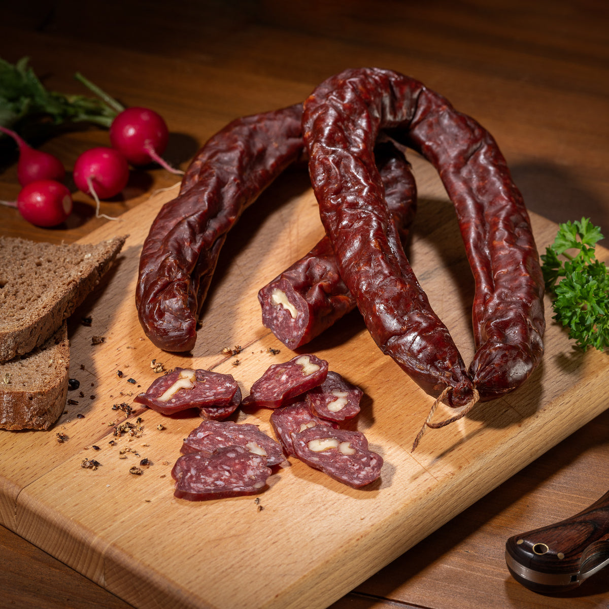Hirsch-Ringsalami mit Walnüssen bald wieder verfügbar