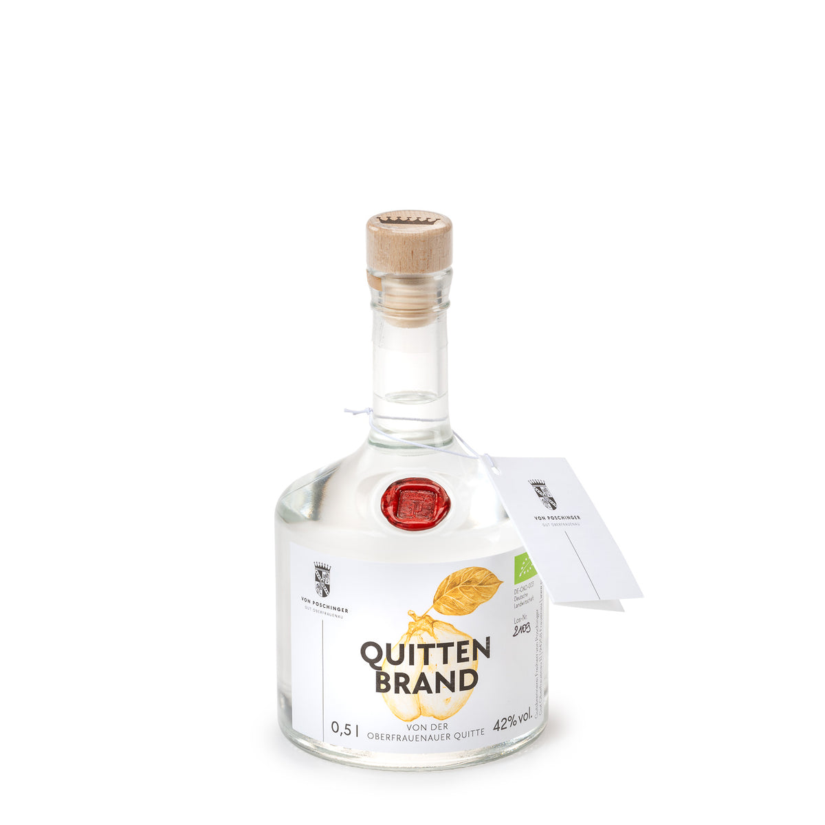 Bio-Quittenbrand von der Oberfrauenauer Quitte 42 % 0,5 Liter
