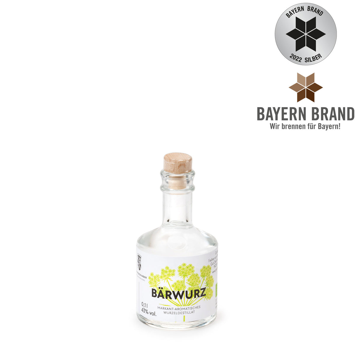 Bio-Bärwurz markant-aromatisches Wurzeldestillat 43 % 0,1 Liter